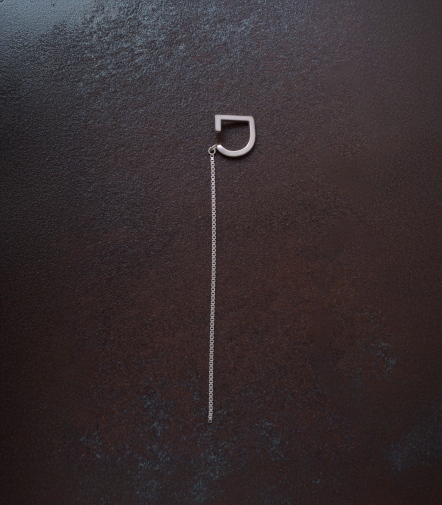 LOGO Earcuff with Chain 經典附鍊 純銀 耳扣 細版