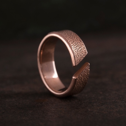 Embossed - Leather Grain Ring 4-5mm 皮革紋 斜口 戒指 中版
