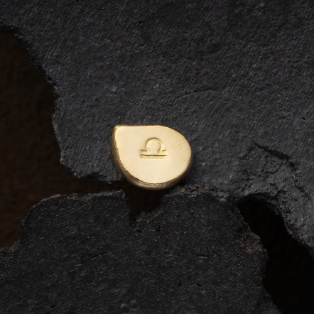 Zodiac Stamp Libra Singular Earstud 黃道十二宮 天秤座 耳釘 單支