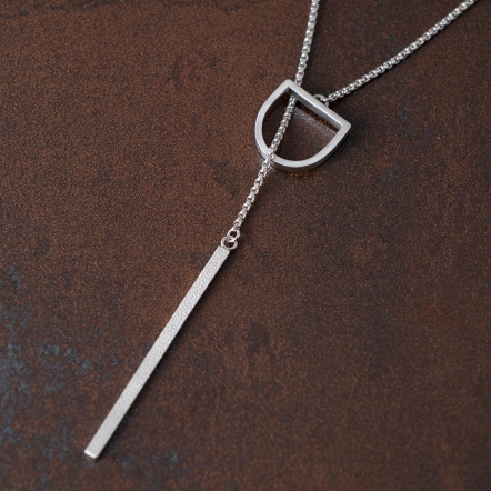 LOGO Y-Necklace 經典 LOGO 革紋Y字項鍊