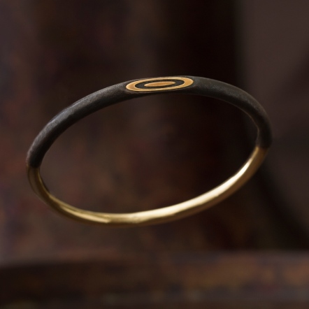 Reverse Mokume-gane Bangle (Round) 逆物論環形手環