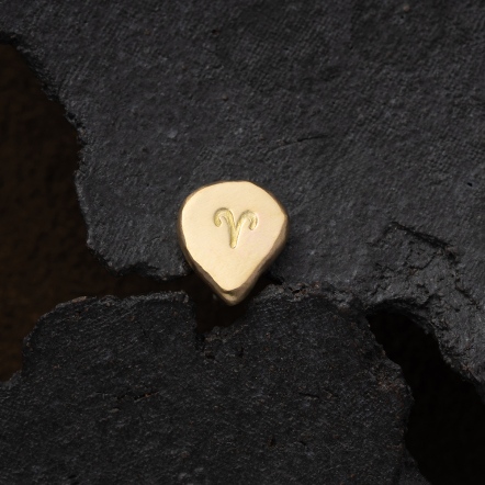 Zodiac Stamp Aries Singular Earstud 黃道十二宮 白羊座 耳釘 單支