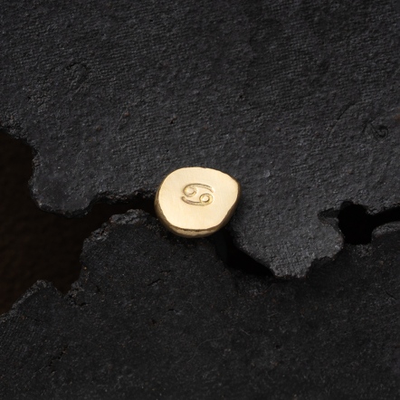 Zodiac Stamp Cancer Singular Earstud 黃道十二宮 巨蟹座 耳釘 單支