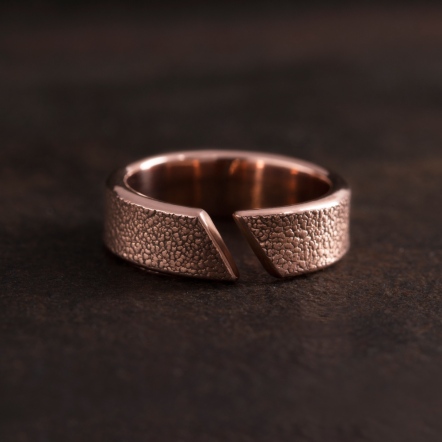 Embossed - Leather Grain Ring 5-6mm 皮革紋 斜口 戒指 寬版