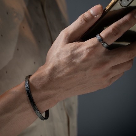 Classic HammeredHead Ocean Pattern Bangle 3mm 經典錘目 海紋 手環 細版