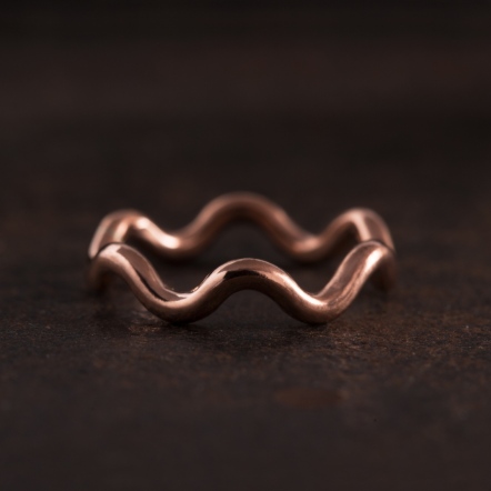 Ｍermaid Ama Wave Ring 2mm 海女 波浪 戒指 中版