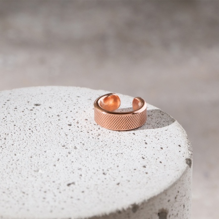 Emboss Texture Copper EarCuff 革紋 紅銅耳扣