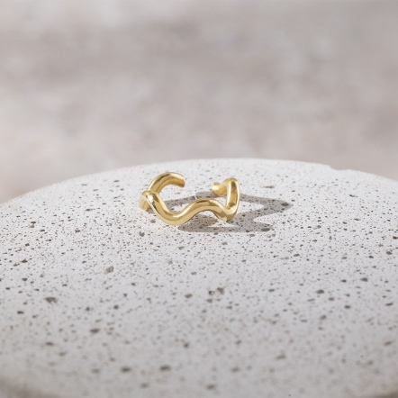 Wave Brass EarCuff 海女 波浪 黃銅耳扣