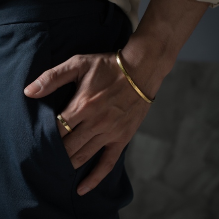 Classic HammeredHead Woodgrain Pattern Bangle 5.5-6mm 經典錘目 樹紋 手環 特寬版