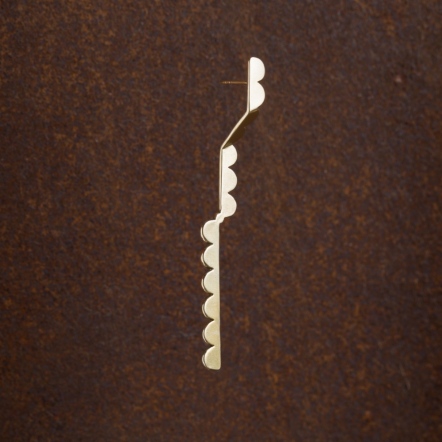Misstache - Upset / Upturn Straight Brass Long Earring 鬍子小姐 折 直式 黃銅長耳環