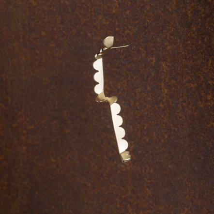 Misstache - Upset / Upturn Curved Brass Long Earring 鬍子小姐 折 曲型 黃銅長耳環