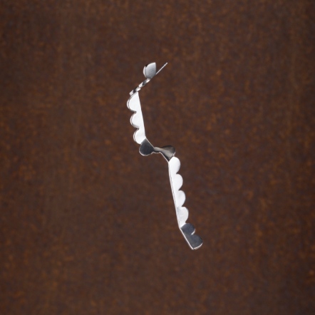 Misstache - Upset / Upturn Curved Galaxy Silver Long Earring 鬍子小姐 折 曲型 星河銀長耳環