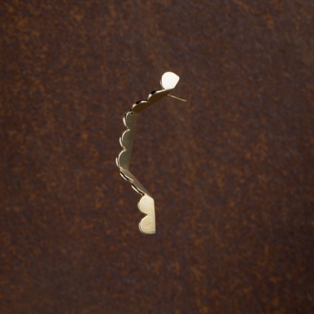 Misstache - Upset / Upturn Curved Brass Short Earring 鬍子小姐 折 曲型 黃銅短耳環