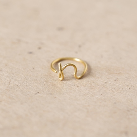 ChatterRing N Brass ring 手稿字母設計 N 黃銅戒指