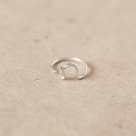 ChatterRing N Galaxy Silver ring 手稿字母設計 N 星河銀 戒指