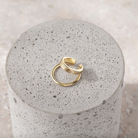 Star Trail Brass EarCuff - Double rings design 雙環星軌 黃銅耳扣