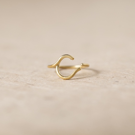 ChatterRing C brass ring 手稿字母設計 C 黃銅 戒指 