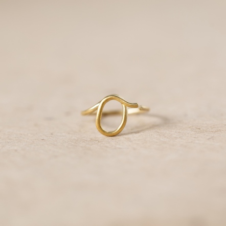 ChatterRing O brass ring 手稿字母設計 O 黃銅 戒指 