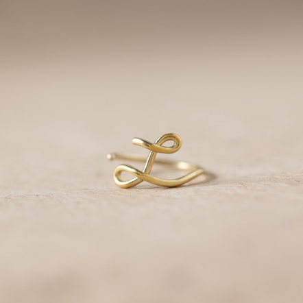 ChatterRing L Brass ring 手稿字母設計 L 黃銅戒指
