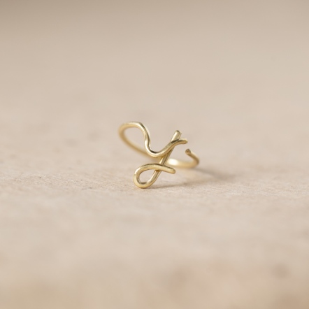 ChatterRing Y brass ring 手稿字母設計 Y 黃銅 戒指 