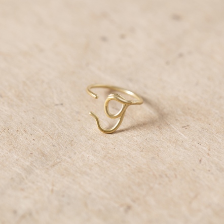 ChatterRing G brass ring 手稿字母設計 G 黃銅 戒指 