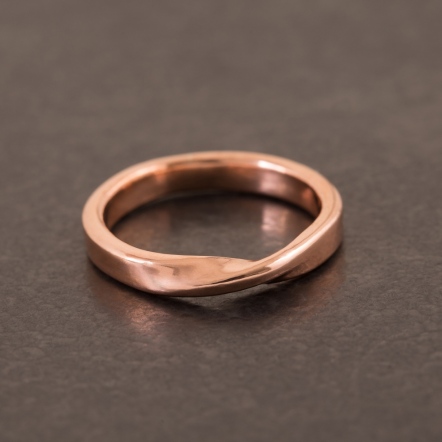 Flow Twist Ring - Round 3-3.4mm 流水 圓扁 戒指 寬版