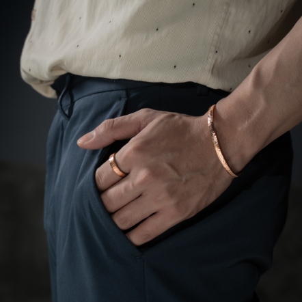 Classic HammeredHead Ocean Pattern Bangle 6.5mm+ 經典錘目 海紋 手環 特寬版