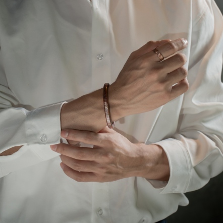 Hammered Tree Trunk Bangle 8mm 樹幹 手環 超寬版