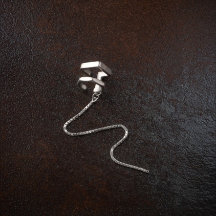 Double-Faceted Chain EarCuff 雙層角面附鍊 耳扣