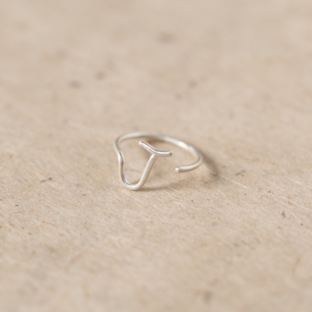 Chatter Ring J 手稿字母設計 J 戒指 