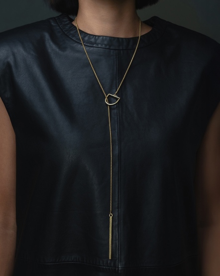 LOGO Y-Necklace 經典 LOGO 革紋Y字項鍊