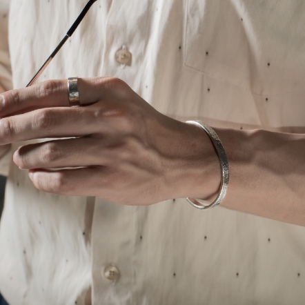 Classic HammeredHead Ocean Pattern Bangle 4mm 經典錘目 海紋 手環 中版