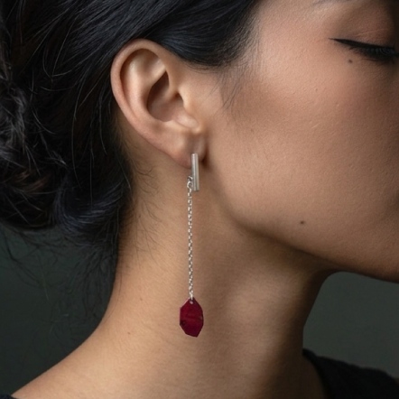 Ore Dangle Long Earrings 礦石 垂墜長耳環