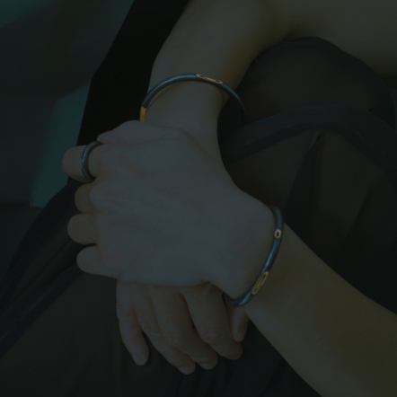 Reverse Mokume-gane Bangle 逆物論月型手環 5mm 雙