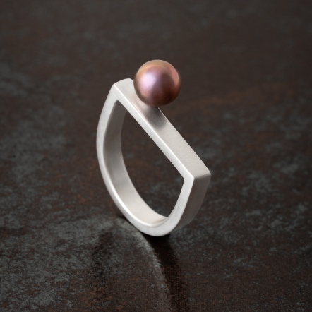 Pearl Signet Ring LOGO 珍珠 純銀 戒指