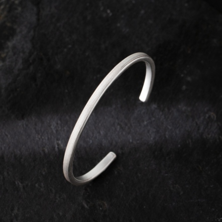 Embossed- Diamond Lattice Bangle 3.5mm 菱格紋 手環 中版