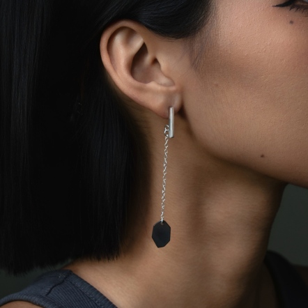 Ore Drop Earrings 礦石耳環 長