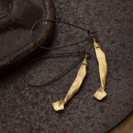 Origamini Fishing Long Dangle Earrings 小摺學 釣魚 長勾耳環