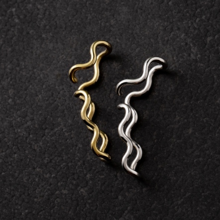 Ｍermaid Seagrass EarCuff 海草 波浪 耳掛