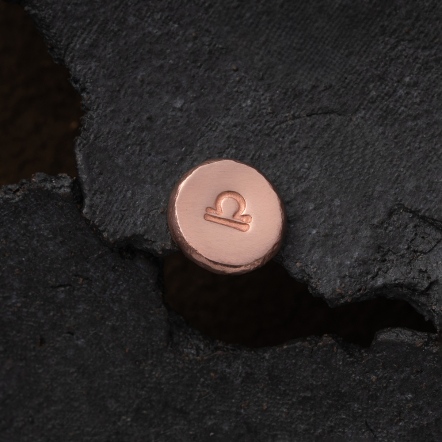 Zodiac Stamp Libra Singular Earstud 黃道十二宮 天秤座 耳釘 單支