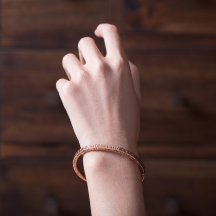 Hammered Tree Trunk Bangle 4mm 樹幹 手環 寬版
