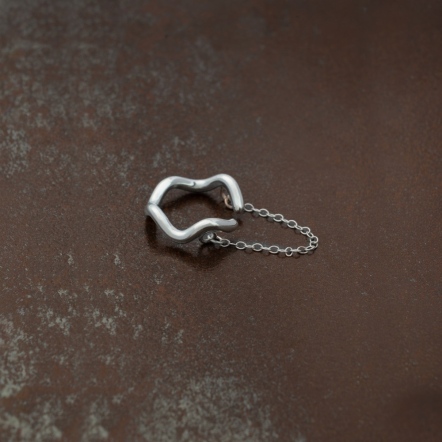 Mermaid Ama Wave Wide EarCuff/Ring with Chain 海女 波浪掛鍊 寬版 兩用 耳扣戒