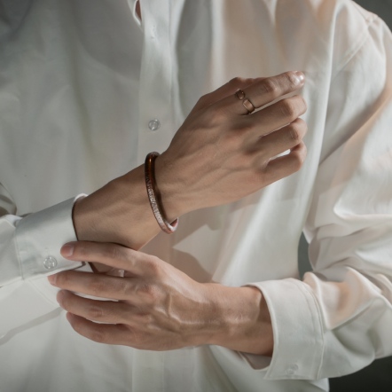 Hammered Tree Trunk Bangle 4mm 樹幹 手環 寬版