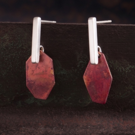 Ore Dual-Tone Earrings 礦石 切割 雙色耳環