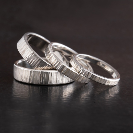 Classic HammeredHead Woodgrain Pattern Ring 4-5mm 經典錘目 樹紋 戒指 寬版