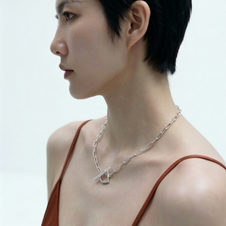 LOGO T字扣 星河銀項鍊